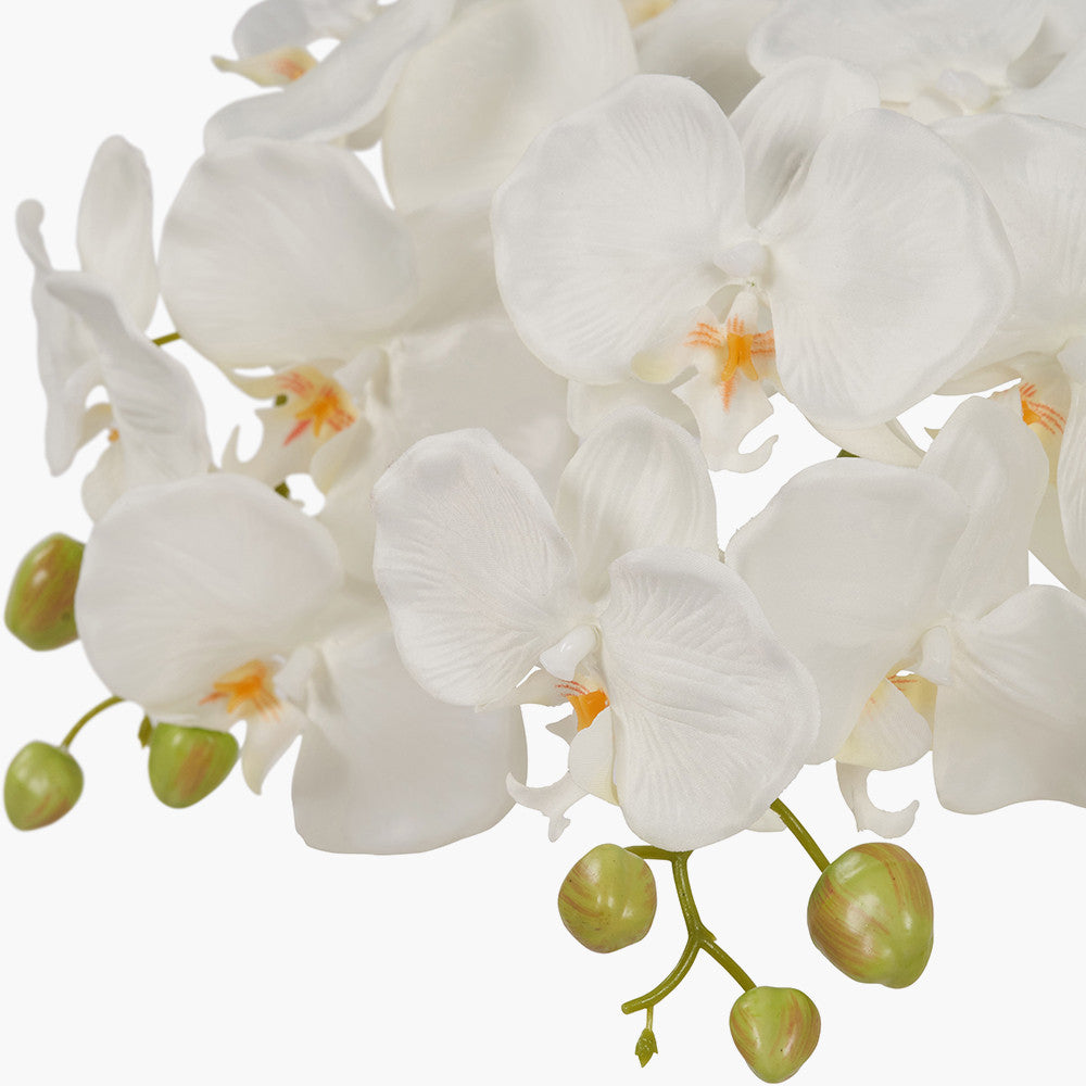 Artificial White Orchid in Moss Pot | Medium
